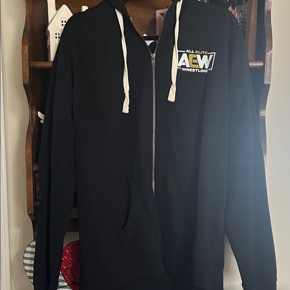 Other - AEW Black Zip-Up Hoodie Size XL